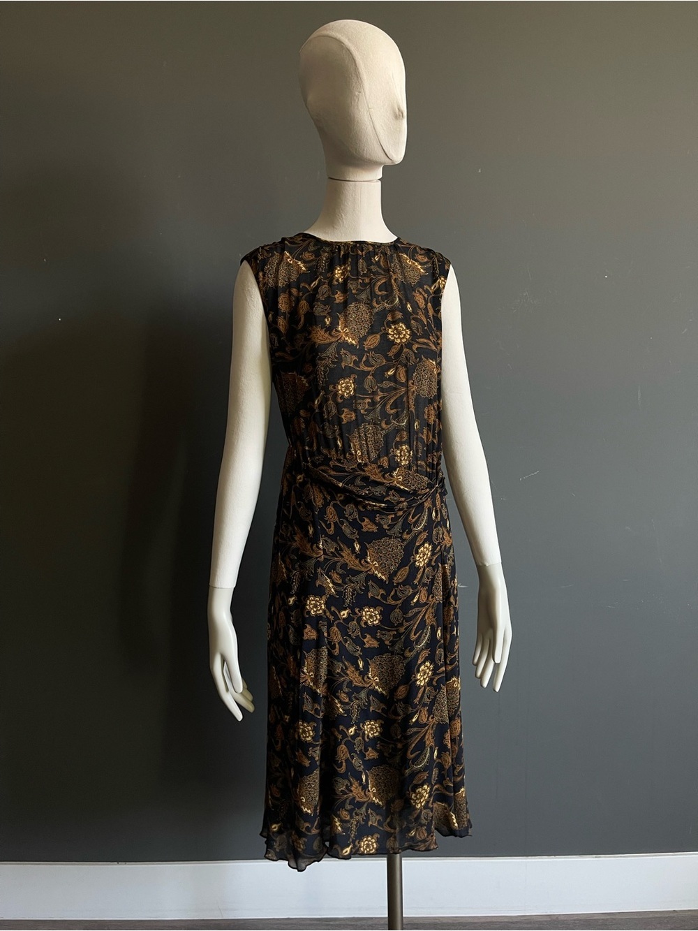 NWT Banana Republic Petite S Floral Paisley Low Back Draped Midi Dress Boho Chic